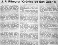 J. R. Ribeyro : "Crónica de San Gabriel"
