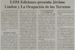 LOM Ediciones presenta Jérôme Lindon y La Ocupación de los terrenos