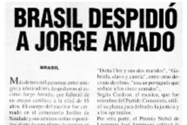 Brasil despidió a Jorge Amado.