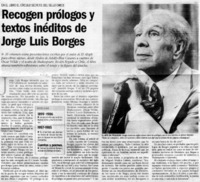Recogen prólogos y textos inéditos de Jorge Luis Borges
