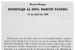 Homenaje al hno. Martín Panero