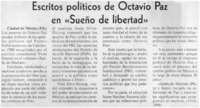Escritos políticos de Octavio Paz en "Sueño de Libertad"