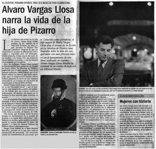 Alvaro Vargas Llosa narra la vida de la hija de Pizarro.