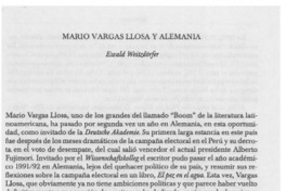 Mario Vargas Llosa y Alemania