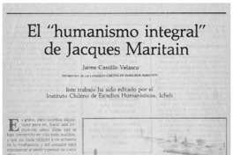El "humanismo integral" de Jacques Maritain