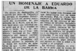 Un Homenaje a Eduardo de la Barra.