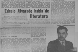 Edesio Alvarado habla de literatura.