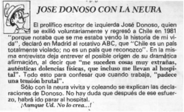 José Donoso con la neura.