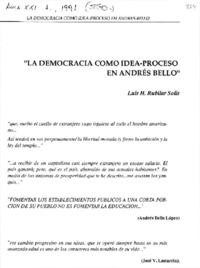 La democracia como idea-proceso en Andrés Bello"