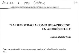 La democracia como idea-proceso en Andrés Bello"