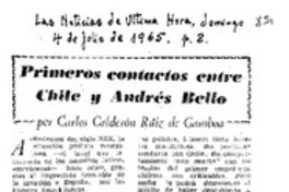 Primeros contactos entre Chile y Andrés Bello