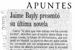 Jaime Bayly presentó su última novela.
