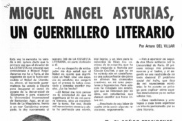 Miguel Angel Asturias, un guerrillero literario