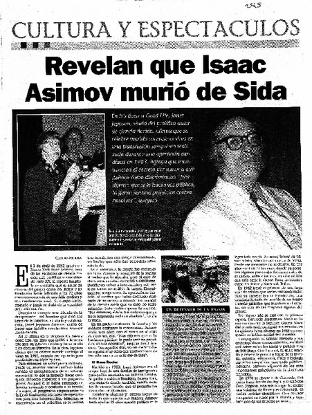 Revelan que Isaac Asimov murió de sida