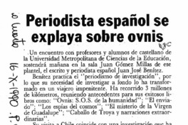 Periodista español se explaya sobre ovnis.