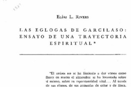Las Eglogas de Garcilaso: ensayo de una trayectoria espiritual