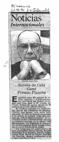 Novela de Cela ganó Premio Planeta.