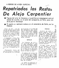 Repatriados a los restos de Alejo Carpentier.