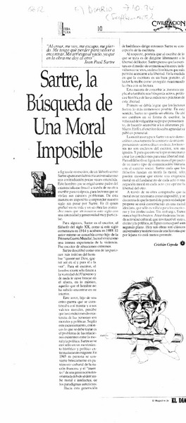 Sartre, la búsqueda de una moral imposible