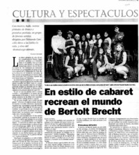 En estilo de cabaret recrean el mundo de Bertolt Brecht