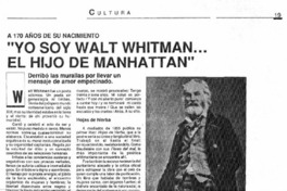 Yo soy Walt Whitman... el hijo de Manhattan".