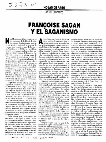 Françoise Sagan y el saganismo