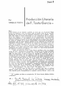 Producción literaria de F. Tosta García.