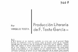 Producción literaria de F. Tosta García.