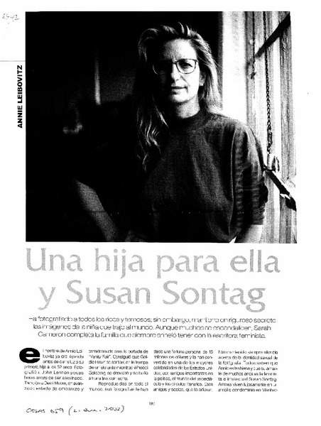 Una Hija para ella y Susan Sontag.