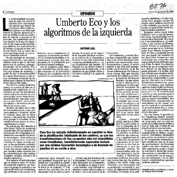 Umberto Eco y los algoritmos de la izquierda