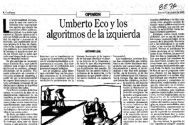 Umberto Eco y los algoritmos de la izquierda