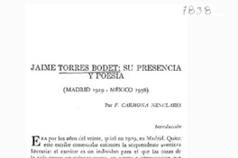 Jaime Torres Bodet : su presencia y poesía