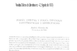 Poesía chilena y poesía española: convergencias y divergencias.