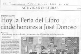 Hoy la Feria del Libro rinde honores a José Donoso