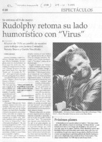 Rudolphy retoma su lado humorístico con "Virus"