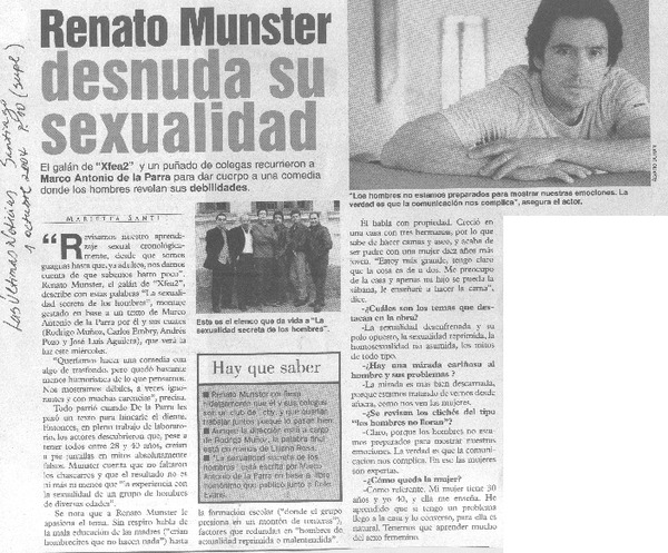 Renato Munster desnuda su sexualidad (entrevistas)