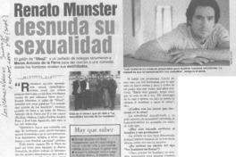 Renato Munster desnuda su sexualidad (entrevistas)
