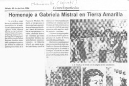 Homenaje a Gabriela Mistral en Tierra Amarilla