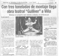 Con tres toneladas de montaje llega obra teatral "Gulliver" a Viña