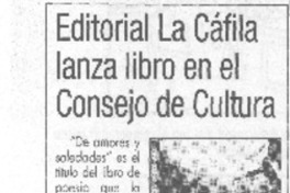Editorial La Cáfila lanza libro en el Consejo de Cultura