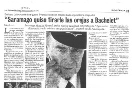 "Saramago quiso tirarle las orejas a Bachelet" [entrevista]