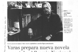 Varas prepara nueva novela y postula a Premio Nacional