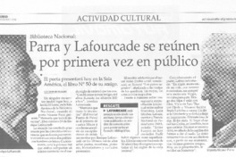 Parra y Lafourcade se reúnen por primera vez en público