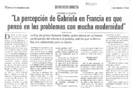 "La percepción de Gabriela en Francia es que pensó en los problemas con mucha modernidad" [entrevista]