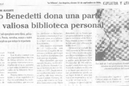 Mario Benedetti dona una parte de su valiosa biblioteca personal