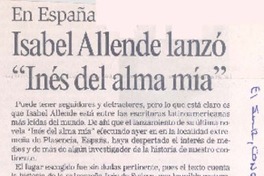 En España Isabel Allende lanzó "Inés del alma mía"