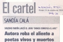 Soledad Fariña lanzó el libro "Donde comienza el aire" : autora roba el aliento a poetas vivos y muertos