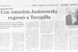 Con emoción Jodorowsky regresó a Tocopilla