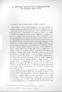 El septenio 1940-1946 en la bibliografía de Camilo José Cela.