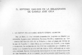 El septenio 1940-1946 en la bibliografía de Camilo José Cela.